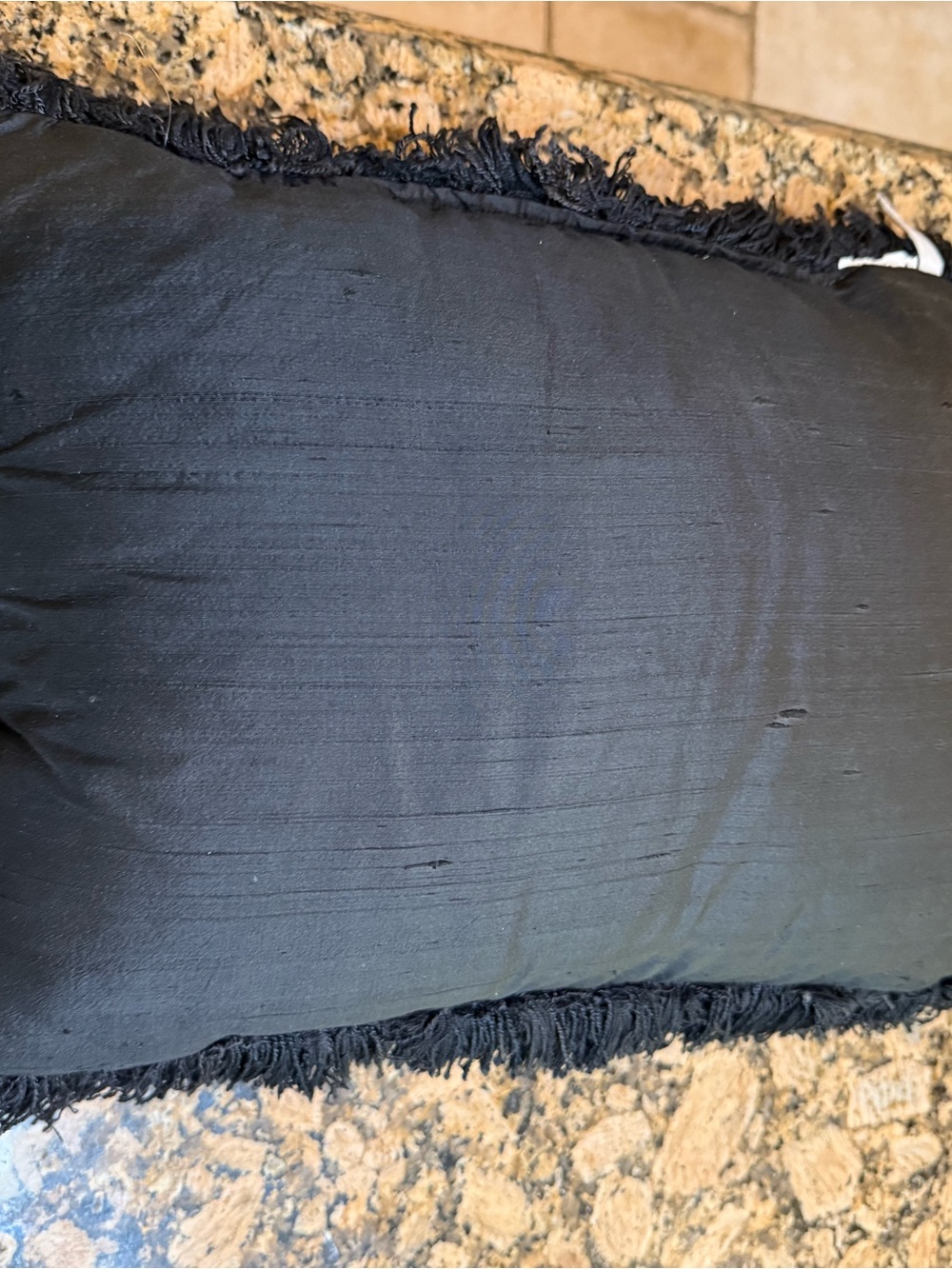 Black Decorative Throw Pillow with Fringe non smoker home